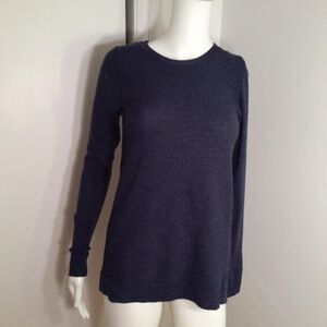 cynthia rowley sweater black navy blue extra fine 100% merino wool women's small